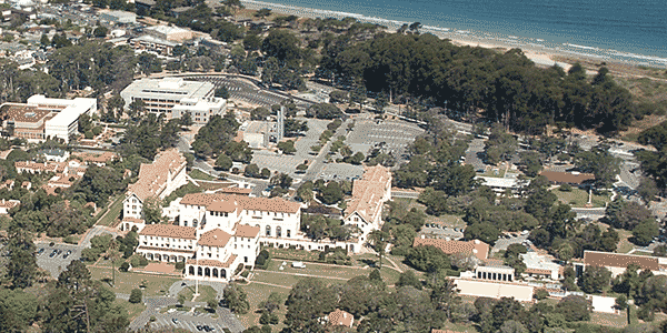 Aerial image of the Naval Postgraduate School campus in Monterey, California