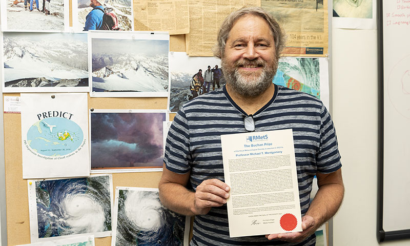 NPS Meteorology Professor Awarded Buchan Prize for Seminal Work in Hurricane Prediction